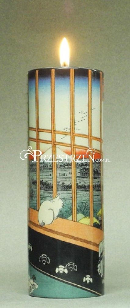 Parastone ŚWIECZNIK PARASTONE NA TEALIGHT - Widok Edo - Kot z drzeworytu HIROSHIGE TC16HI