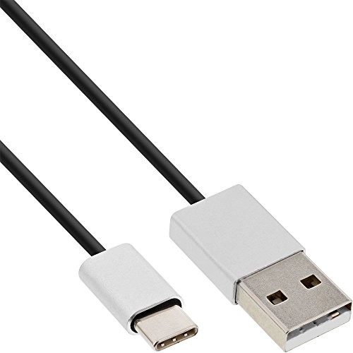 InLine kablem USB 2.0 typu C A do wtyczka czarna/aluminium elastyczny 1,5 m, 35834 35834