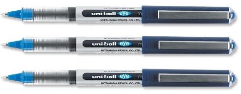 Uni Mitsubishi Pencil Company Uni-Ball ub157 Eye rollerball Pen Fine końcówka 0,7 MM 0,5 MM szerokość linii 12 sztuki Niebieski 13178