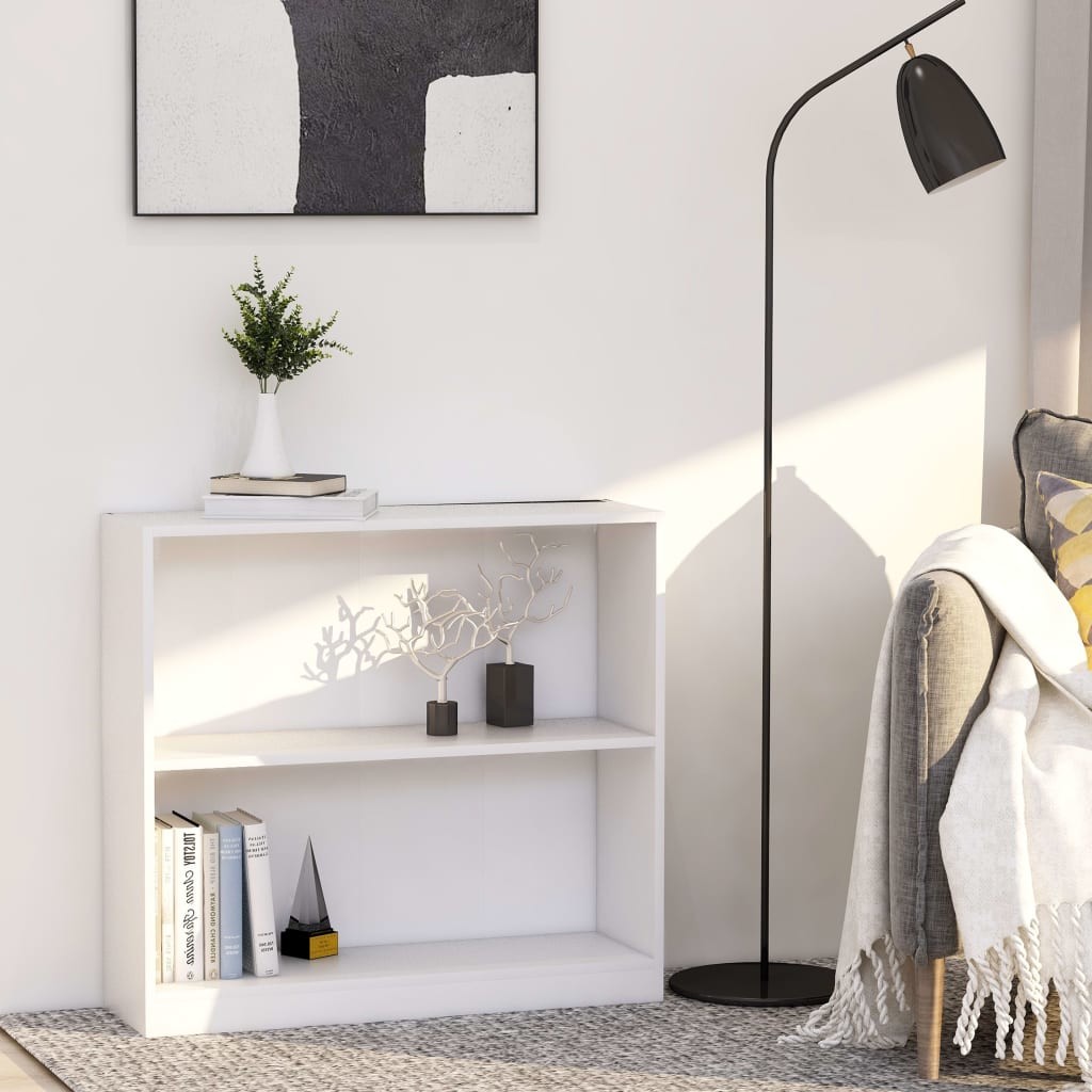 vidaXL Regał na książki, biały, 80x24x75 cm, płyta wiórowa