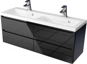 Furni Szafka z Umywalką ETH 120 cm DUO BLACK ETHC UM 120 DUO