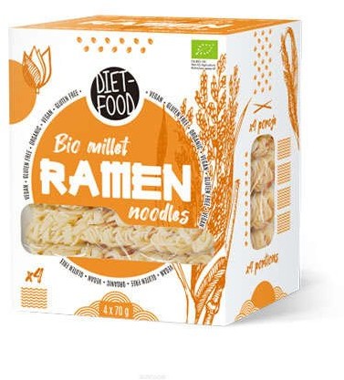 Diet-Food Bio Millet Ramen Noodles - 4x70g Makaron jaglany