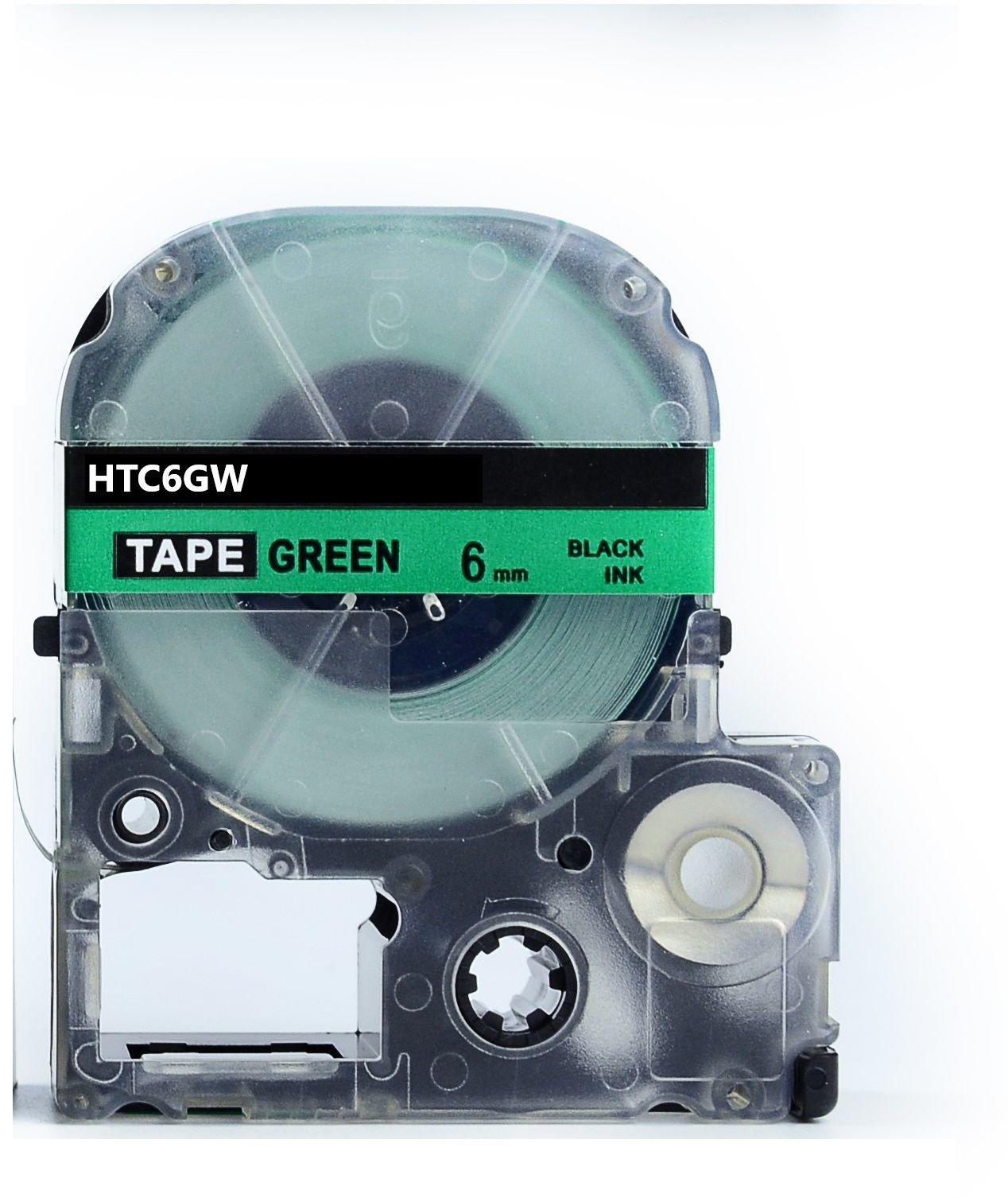 Epson HTC6GW, 6mm x 8m, czarny druk / zielony podkład, taśma zamiennik