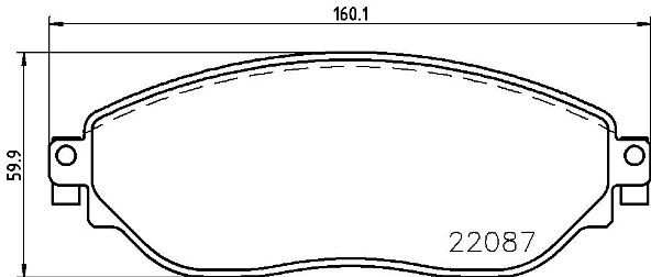 BREMBO Zestaw klocków hamulcowych, hamulce tarczowe P 59 082