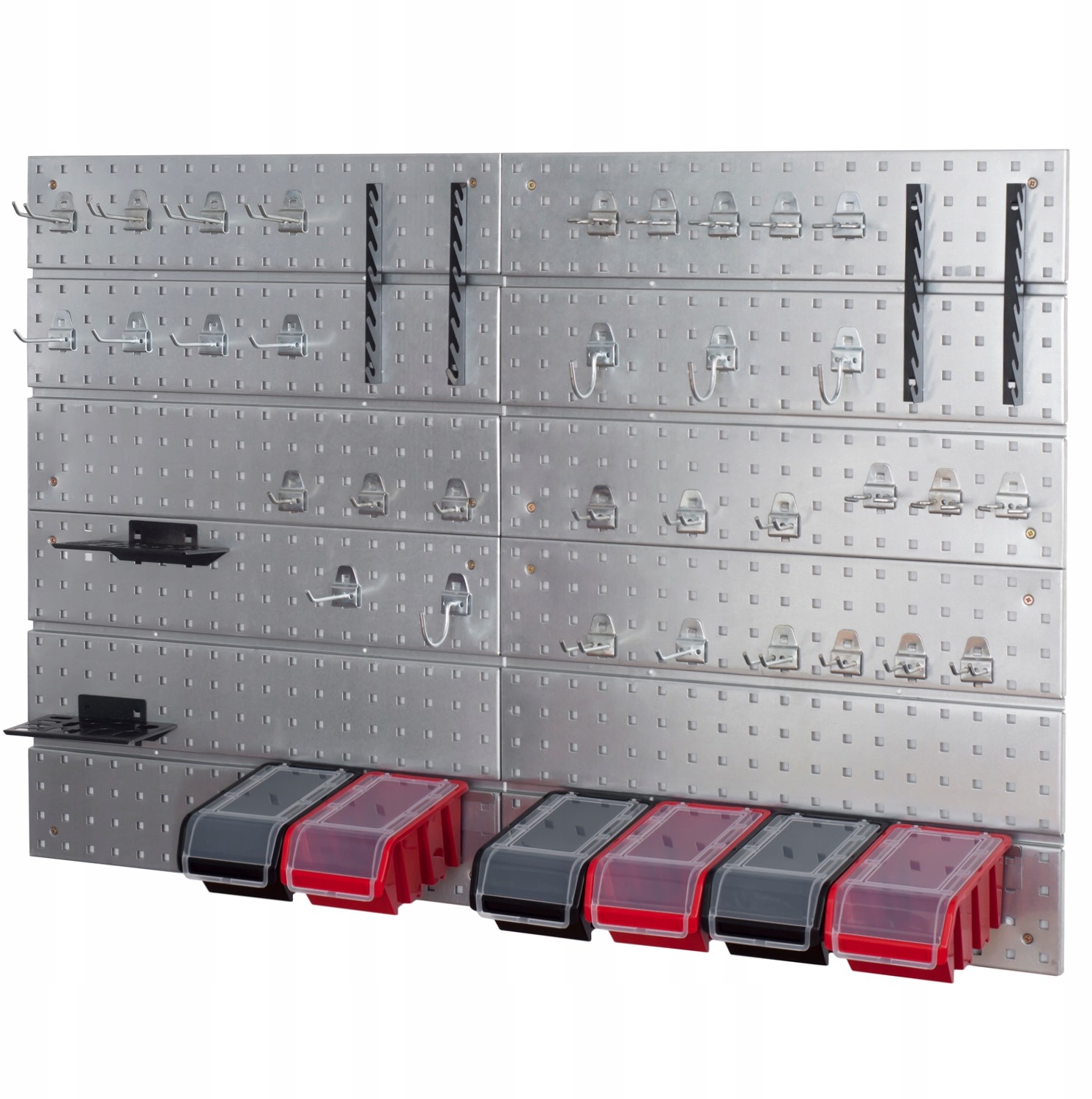 Metalowa tablica narzędziowa uchwyty + 6 kuwet