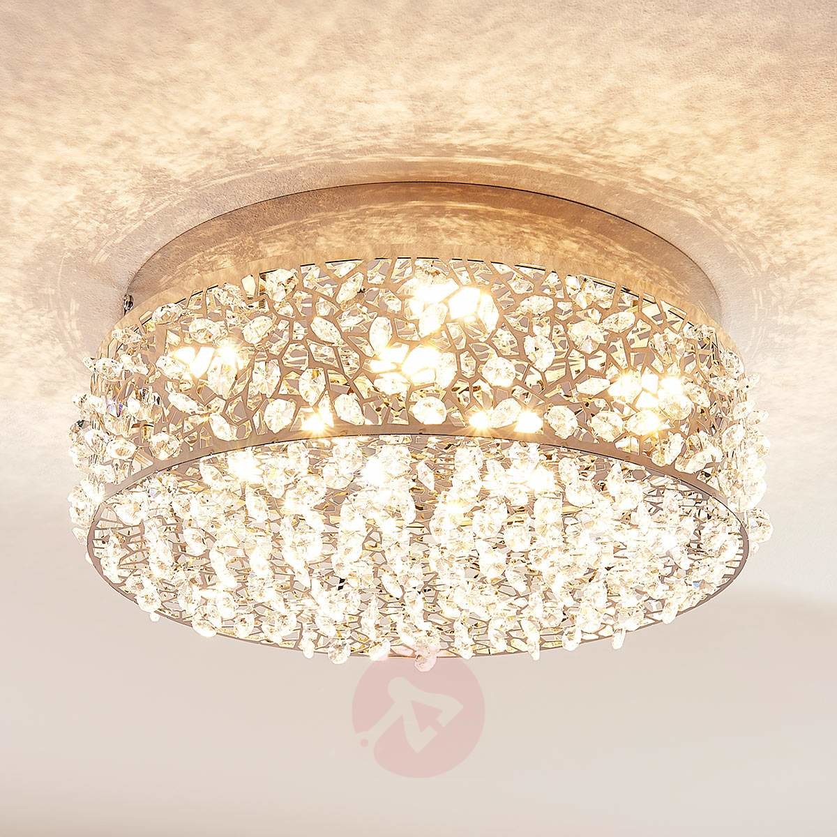 Lampenwelt com Połyskująca lampa sufitowa LED Felias, okrągła