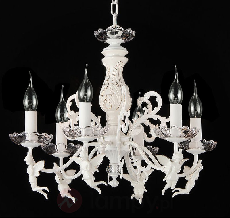 Żyrandol Angel z ceramicznymi figurkami