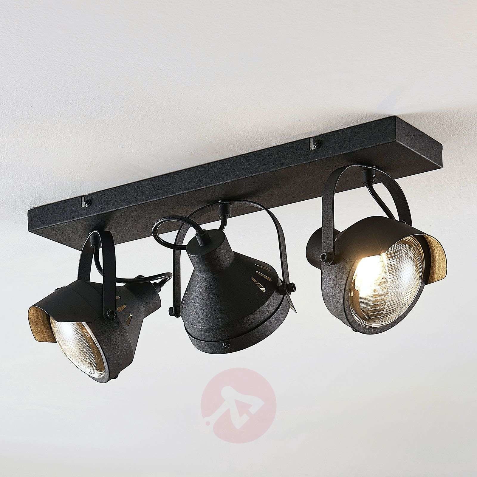 Lampenwelt com Spot sufitowy Henega, reflektor, czarny, 3-pkt.