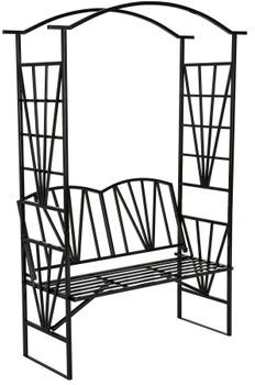 TecTake Metalowa pergola z ławką łuk kwiatowy 400769