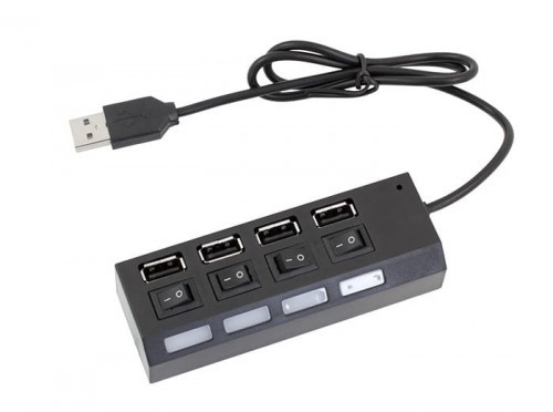 APTEL Hub 4xUSB aktywny z włącznikiem AK228A