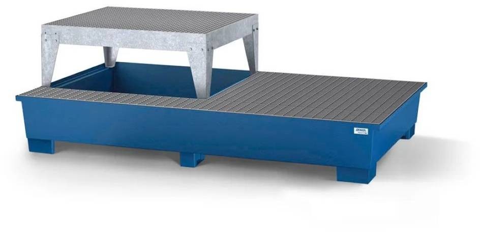 722 DENTA Wanna wychwytowa ze stali ze strefą poboru na 2 IBC lakierowana z kratą i stojakiem 2680x1650x885 72279339 79339-uniw