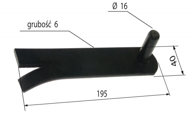 Hak do zawiasy pasowej 60/80/100 w mur