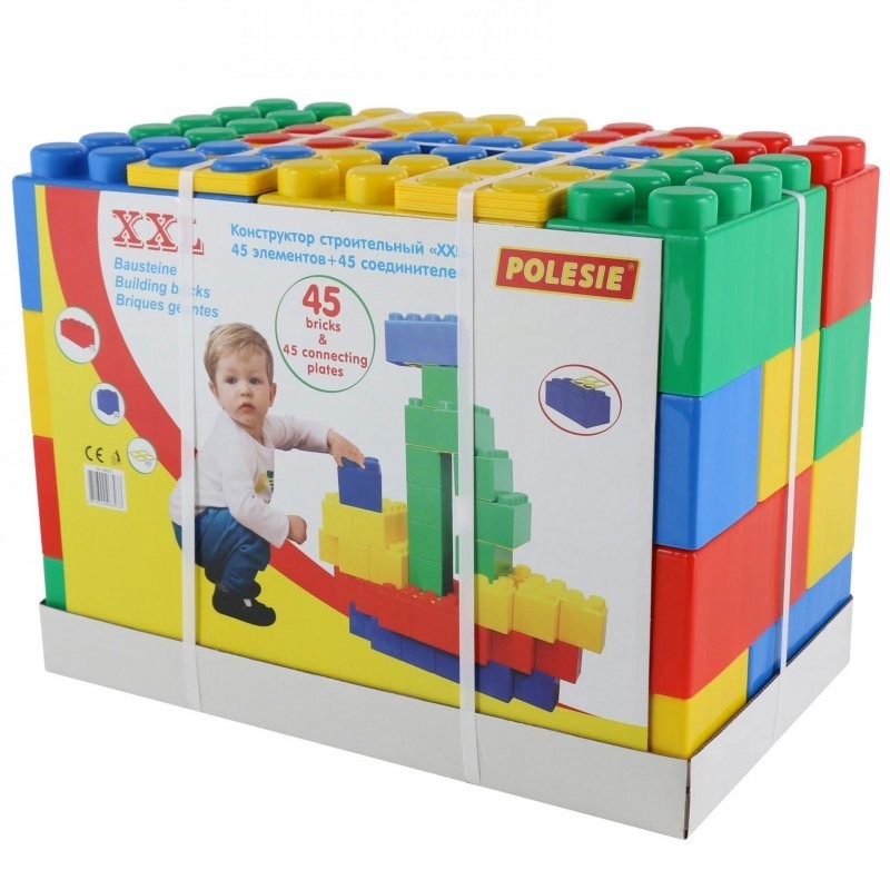 Wader Quality Toys Klocki XXL 45 Elementów + 45 łączników 68071