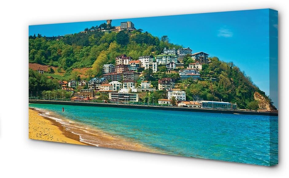 PL Tulup Obrazy na płótnie Hiszpania Plaża góry miasto 120x60cm
