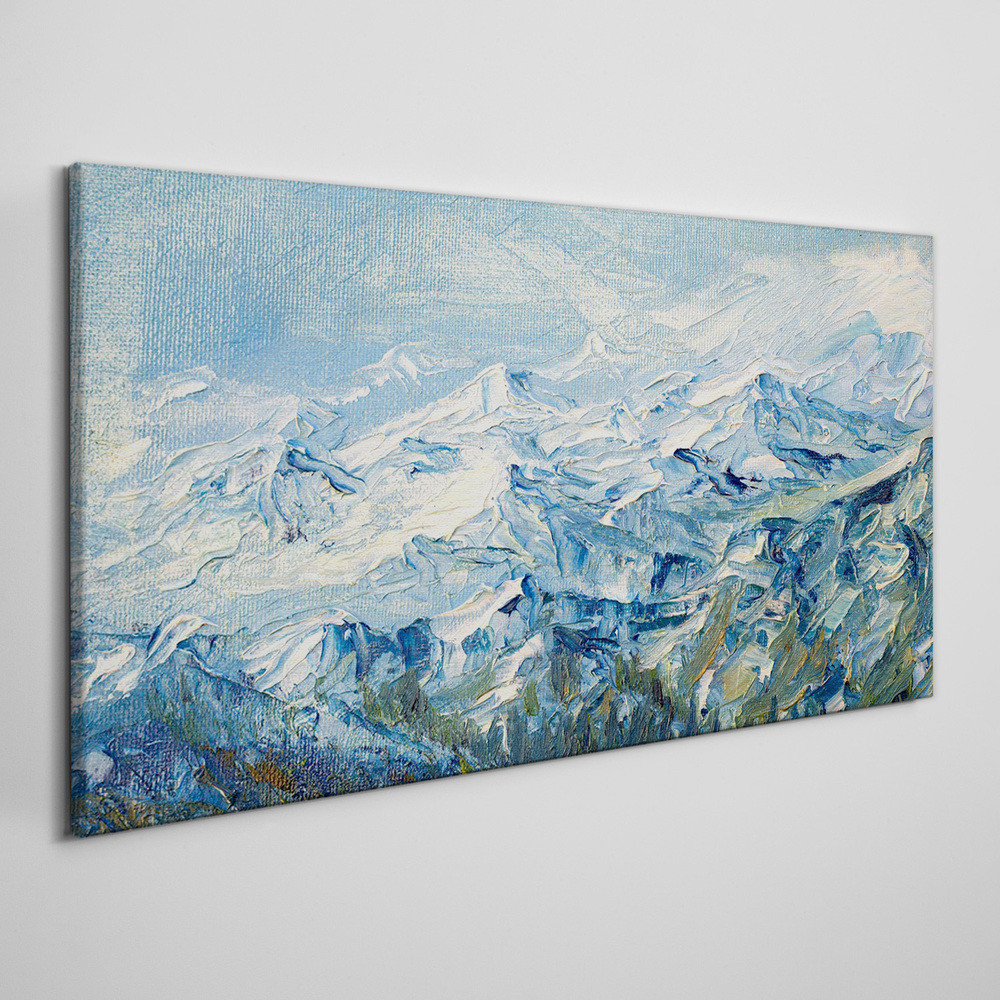 PL Coloray Obraz Canvas Malarstwo zima góry 140x70cm