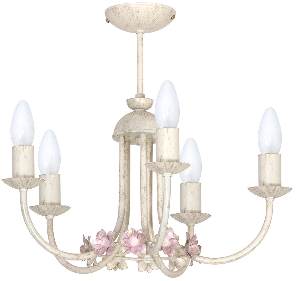 Luminex Żyrandol WIANEK PINK 5xE14/60W/230V