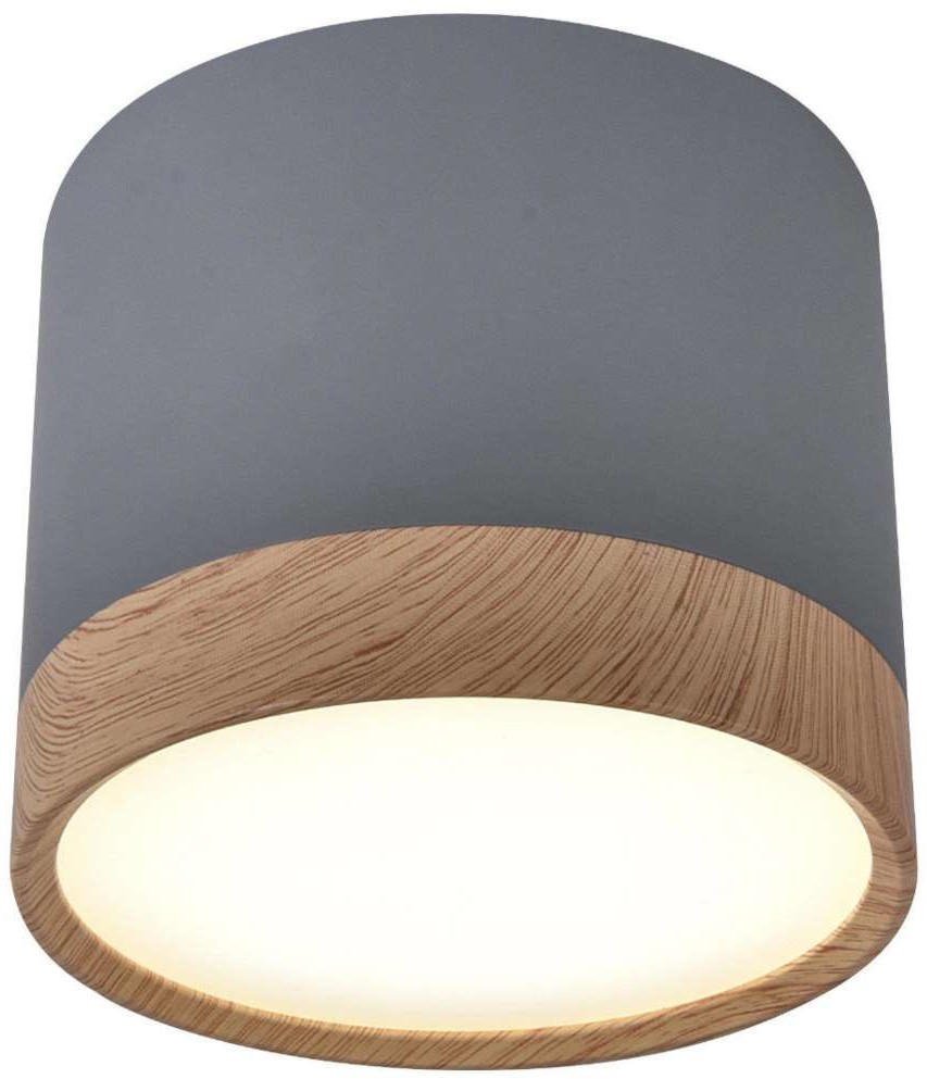 Candellux Lampa sufitowa szaro-drewniana 8,8x7,5cm Tuba 2275925 2275925