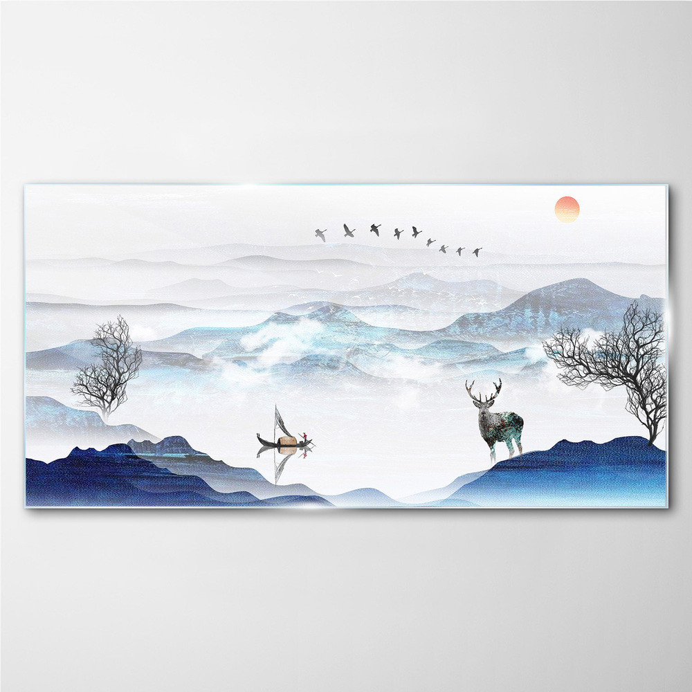 PL Coloray Obraz na Szkle Jelenie Góry Drzewa 140x70cm