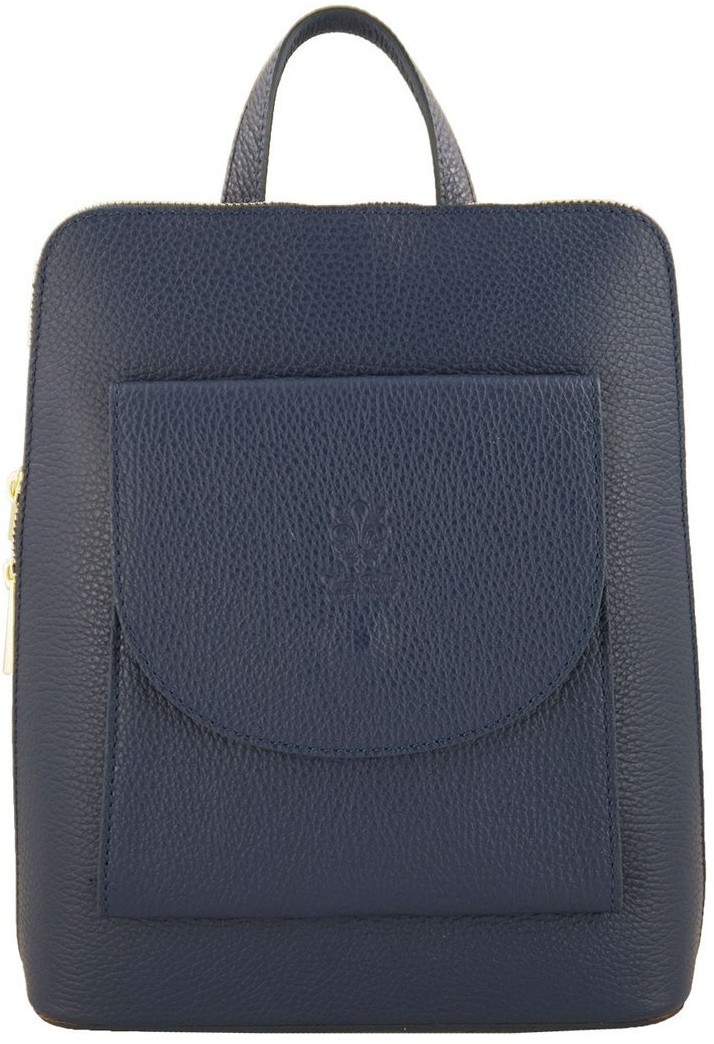 Barberini's Plecak skórzany / listonoszk - Casual 2w1  Granatowy jasny 800-41