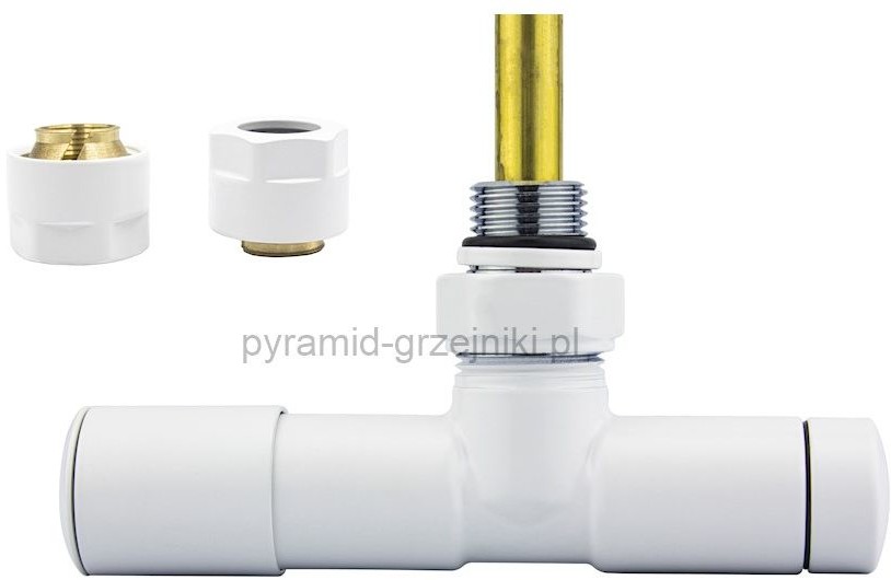 Varioterm Zawór regulacyjny UNICO ze złączką PEX/CU - biały mat miedź 15 mm lewy 000M875A021/L(Cu)