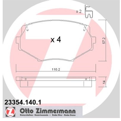 ZIMMERMANN Zestaw klocków hamulcowych, hamulce tarczowe 23354.140.1
