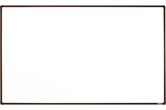 boardOK Biała ceremiczna tablica magnetyczna boardOK, 200 x 120 cm, brązowa ramka 535096