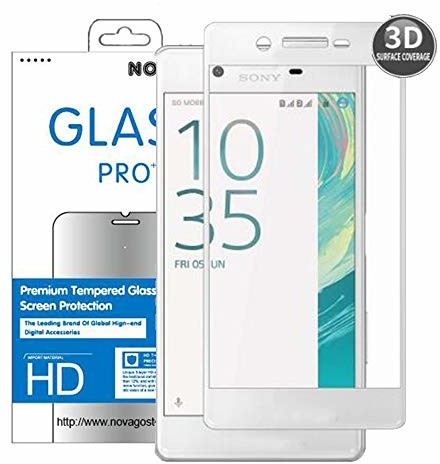 Novago Novago kompatybilna z folią ochronną na wyświetlacz Sony XA ze szkła hartowanego (zaokrąglona krawędź), chroni cały wyświetlacz (ultra cienki 0,2 mm) (biały) VerreincurvéSONYXA