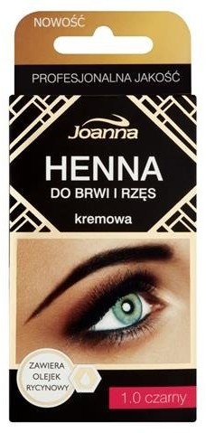 Joanna Henna do brwi i rzęs kremowa 1.0 Czarny 15ml 62345-uniw