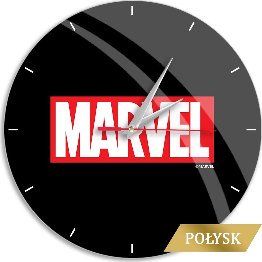 NoName Zegar ścienny z połyskiem Marvel 002 Marvel Czarny