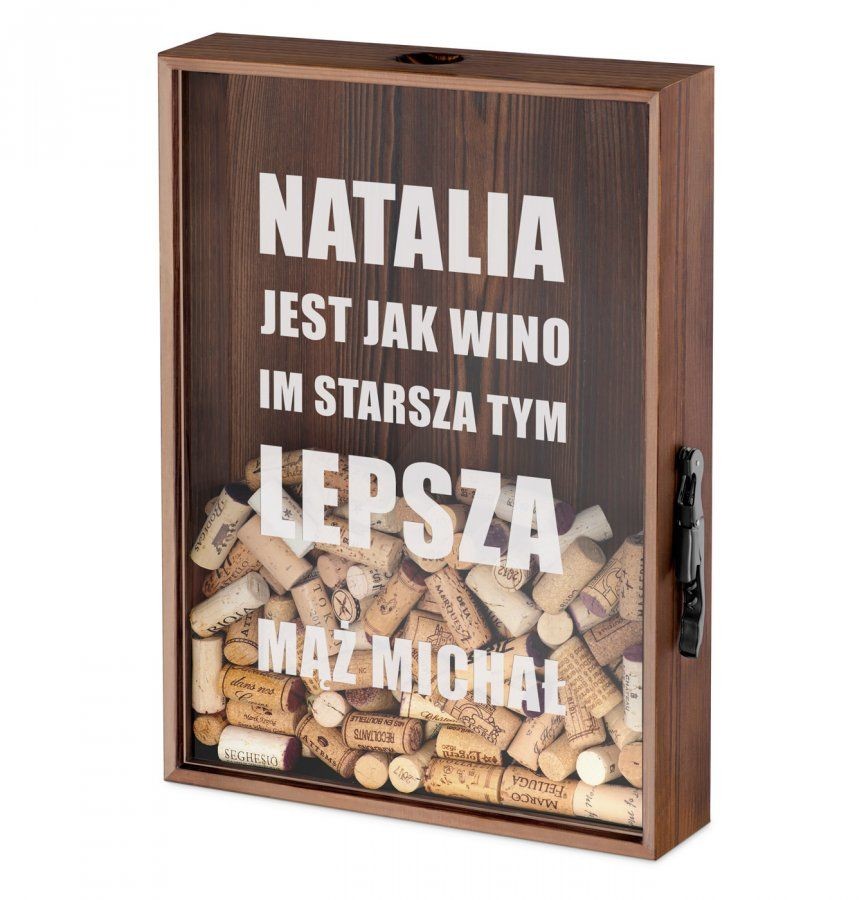 Murrano Korkołap z nadrukiem skrzynka na korki dla żony KORK1-028