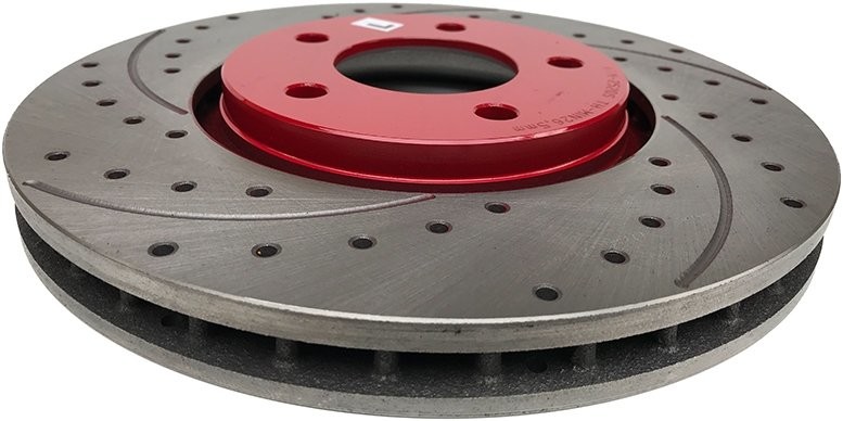 ATM DUPLIKAT Przednia WIERCONA nacinana wentylowana tarcza hamulcowa 303mm RED Chrysler Voyager 2001-2007 EUROPA PRT2001