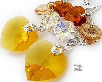 Swarovski Długie Kolczyki Sunflower Srebro