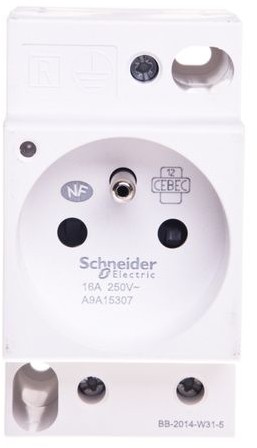 Schneider Electric Polska sp. z o.o. Gniazdo modułowe z lampką iPC 2P+E 10/16A 250V na szynę białe A9A15307