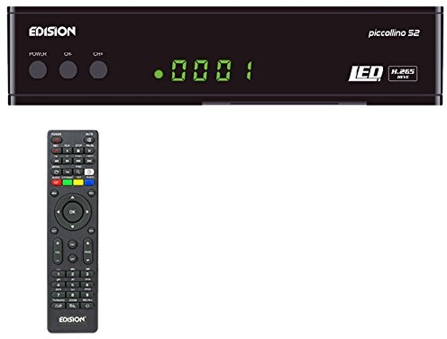 EDISION Edision piccol Lino DVB-S2 Full HD SAT Receiver Sport/czy card reader HEVC zapewniający USB Czarny 01-07-0018