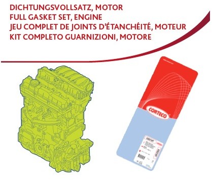 CORTECO Kompletny zestaw uszczelek, silnik 430675P