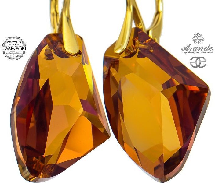 Swarovski duże kolczyki COOPER GALACTIC GOLD ZŁOTE SREBRO