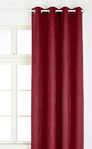 Linder 0520/69/375fr zasłona z zamszu, ciężki, czerwone wino, 145 x 260 cm 0520 /69/375FR