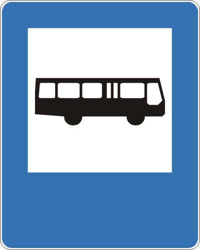 Znak drogowy informacyjny D-15 Przystanek autobusowy