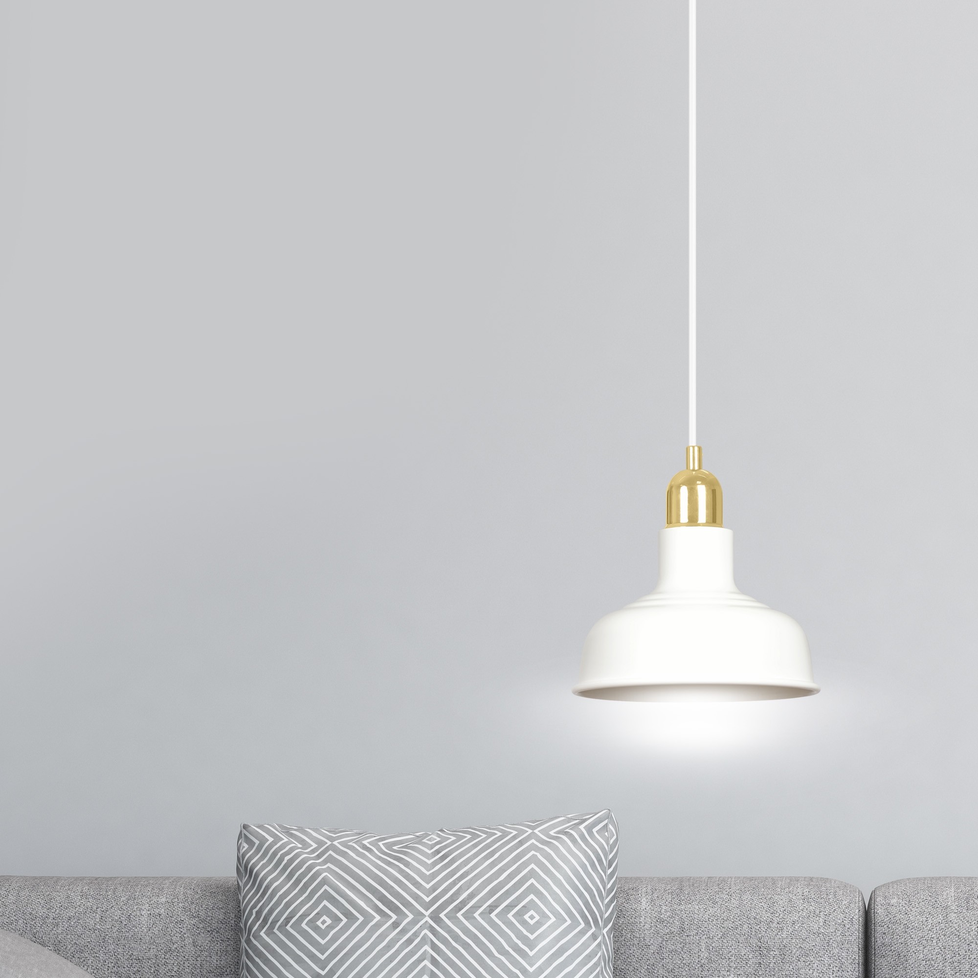 Emibig IBOR 1 WHITE 1043/1 nowoczesna lampa sufitowa biała złote elementy 1042/1-2-1