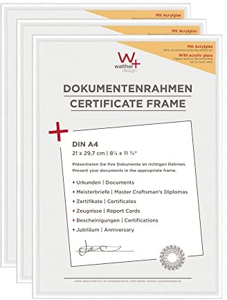 Walther design design New Lifestyle ramka na zdjęcia, biała, 21 x 29,7 cm (DIN A4) KVX130W3