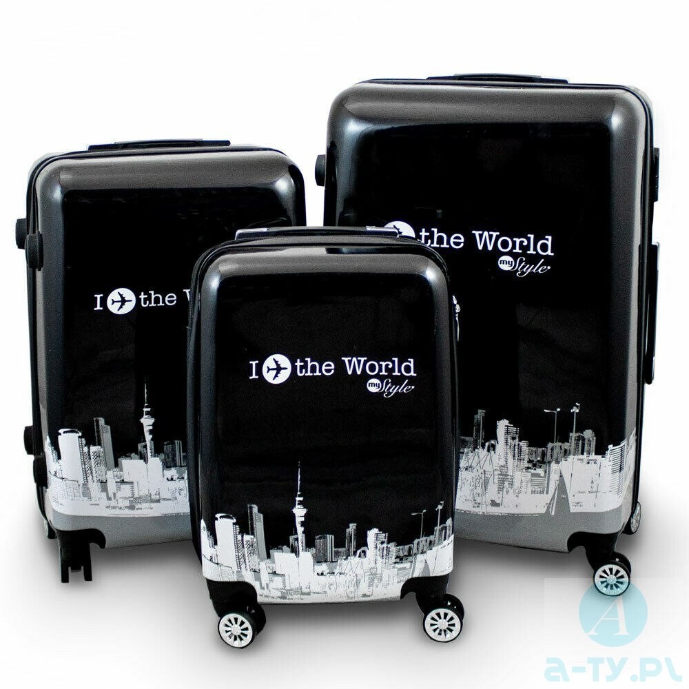 KOMPLET ZESTAW WALIZEK 3 SZT BERWIN FLY THE WORLD WALIZKI XL+L+M a-ty M17005