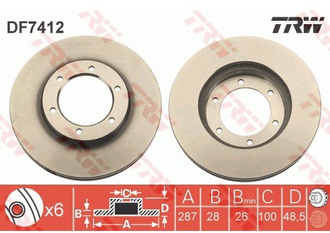 TRW Tarcza hamulcowa DF7412