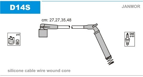 JANMOR Zestaw przewodów zapłonowych D14S