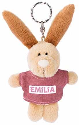 NICI NICI 44614 brelok do kluczy zając z koszulką Emilia 10 cm, beżowy 44614