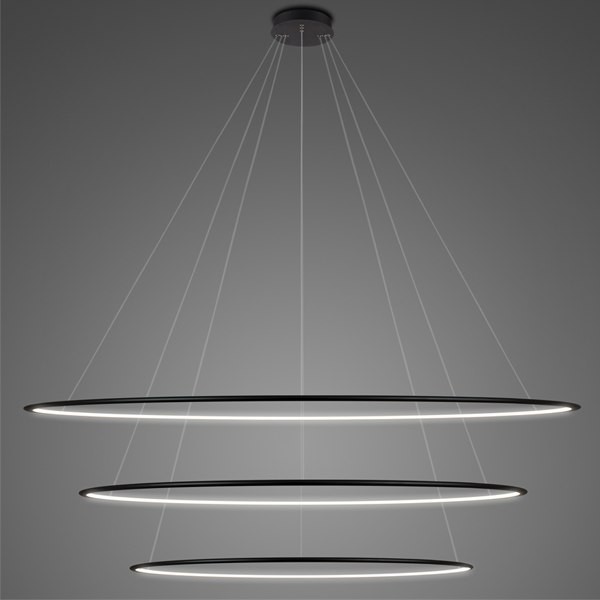 Altavola Design Lampa wisząca Ledowe Okręgi No.3 230 cm in 4k czarna LA075/P_230_in_4k_black