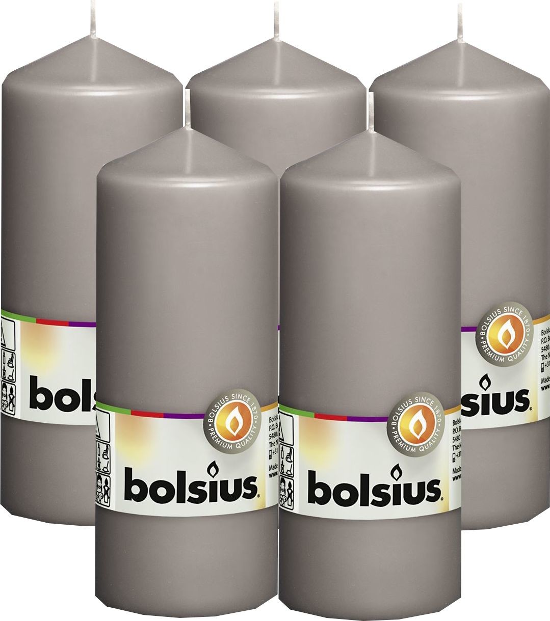 Bolsius Świeca pieńkowa walec 42H 15CM 5szt CIEPŁY SZARY BOLSIUS1133