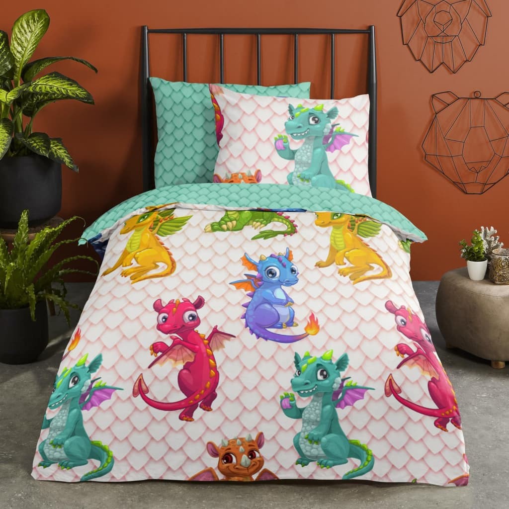 Muller Textiles Good Morning Pościel dziecięca DRAGONS, 140x200/220 cm, kolorowa