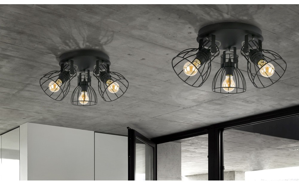 TK Lighting Plafon sufitowy 3pł ALANO BLACK 2123 TKL2123