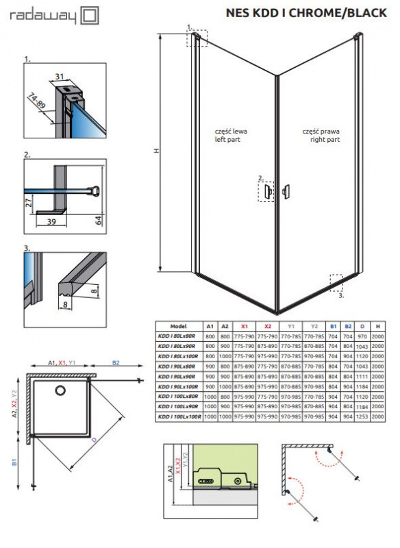 Radaway Nes KDD I 90x80x200 100210900101/100210800101