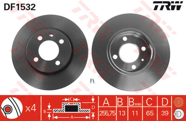 TRW Tarcza hamulcowa DF1532